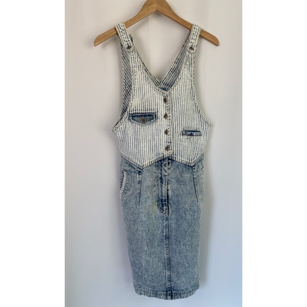 80s Acidwash Denim Dress Vintage Retro